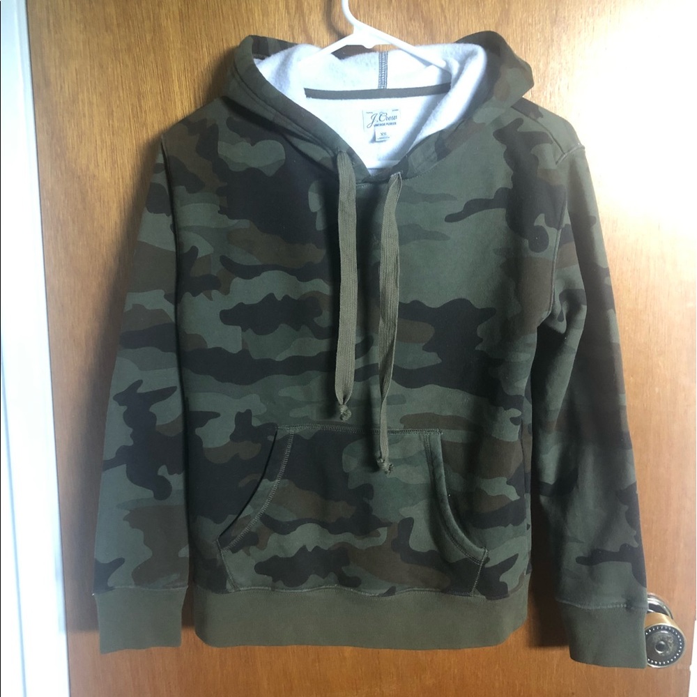 J.crew Camo Hoodie Sweatshirt
